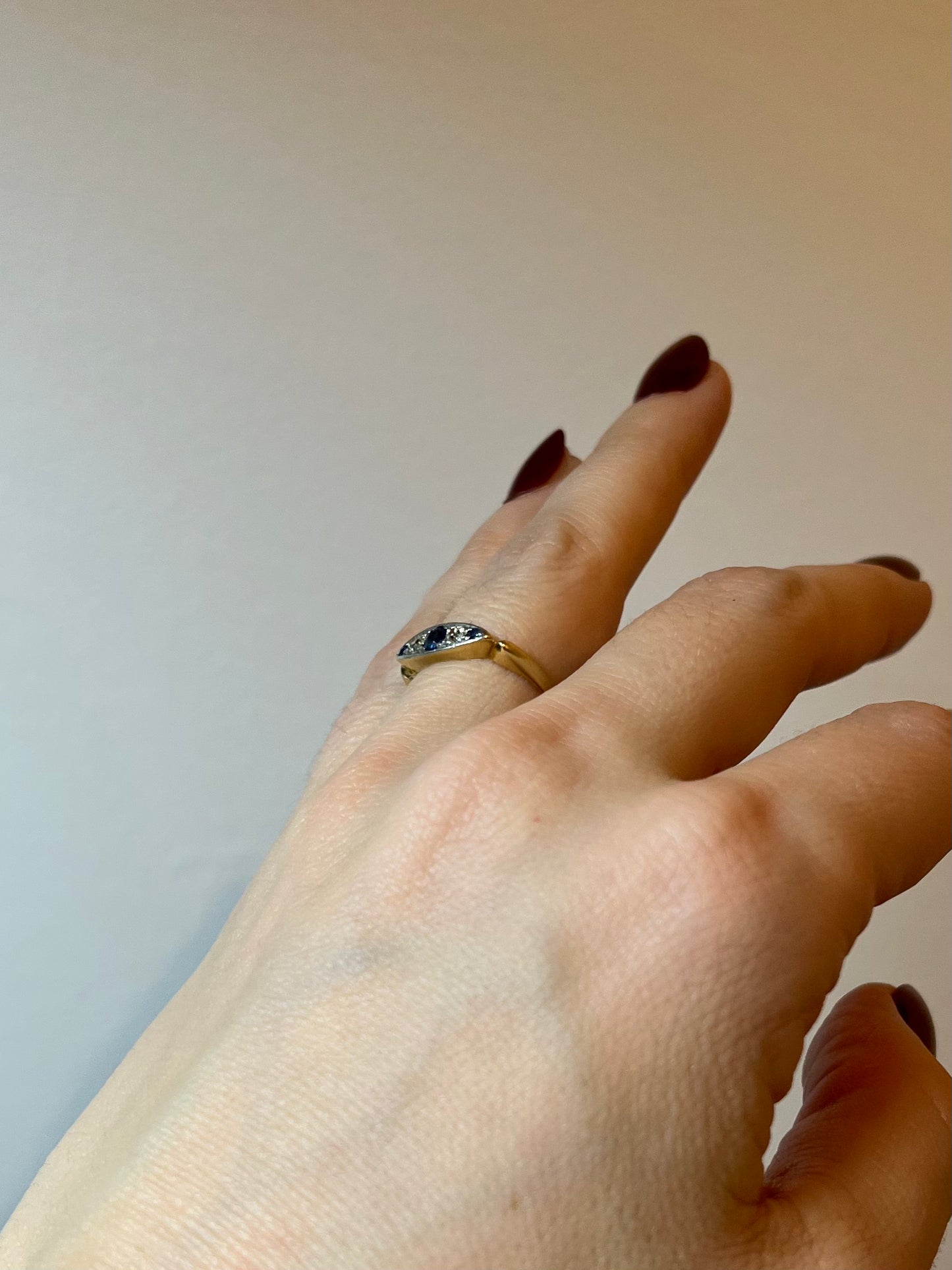 Antique Diamond and Sapphire Ring