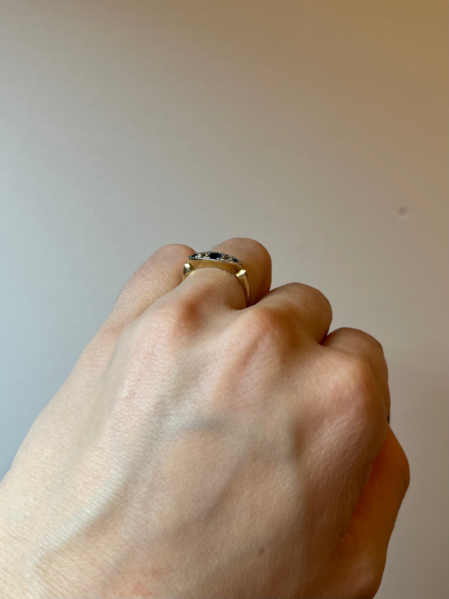 Antique Diamond and Sapphire Ring